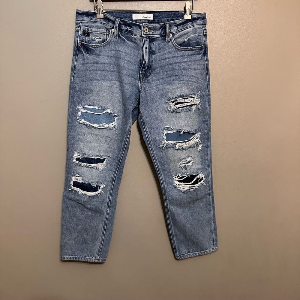 KanCan Distressed Blue Ankle Jeans
